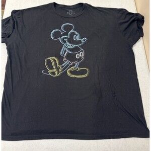 Disney Mickey Mouse Size 2XL Black Neon Full-Body Graphic Cartoon